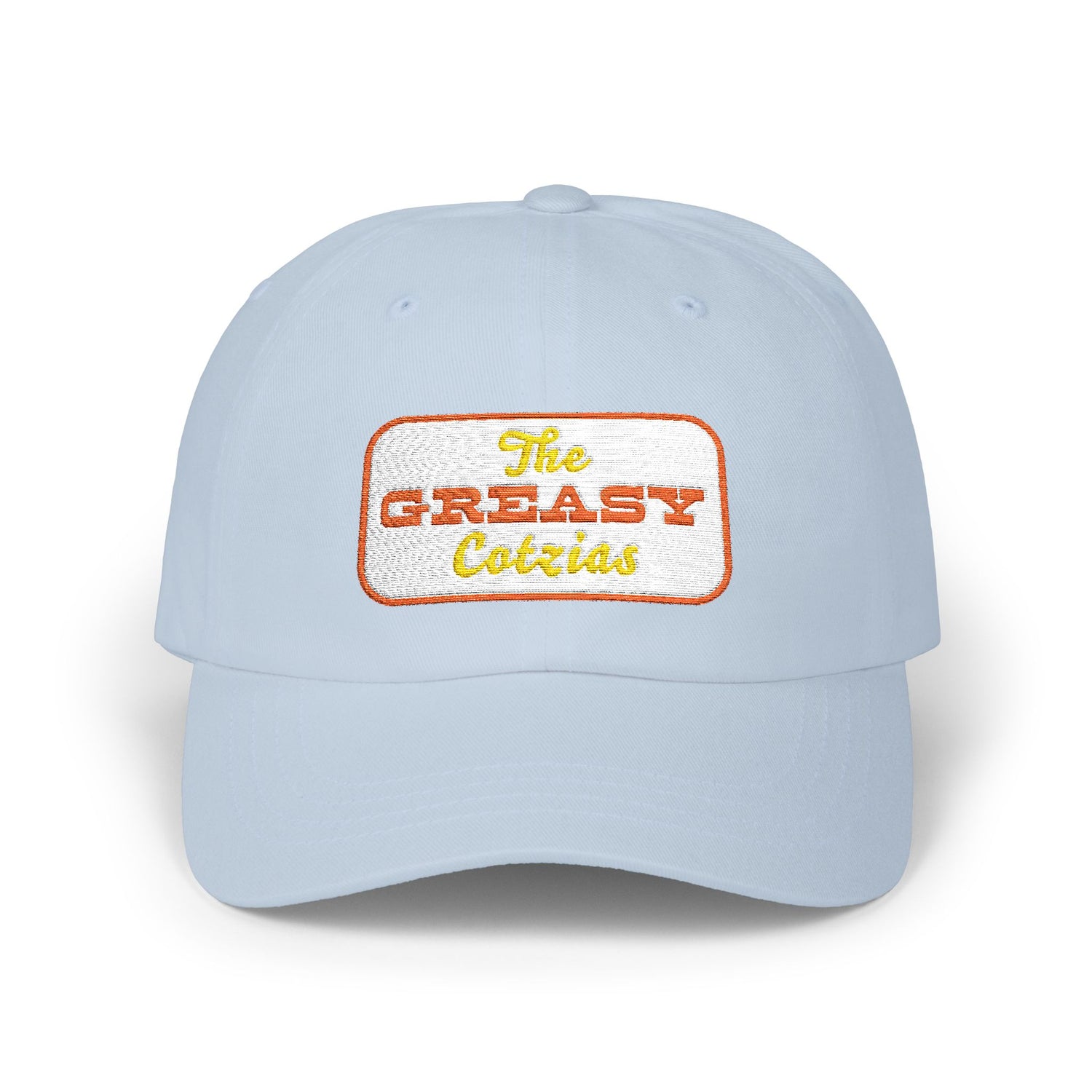 The Greasy Cotzias Baseball Hat | Orange Yellow Logo