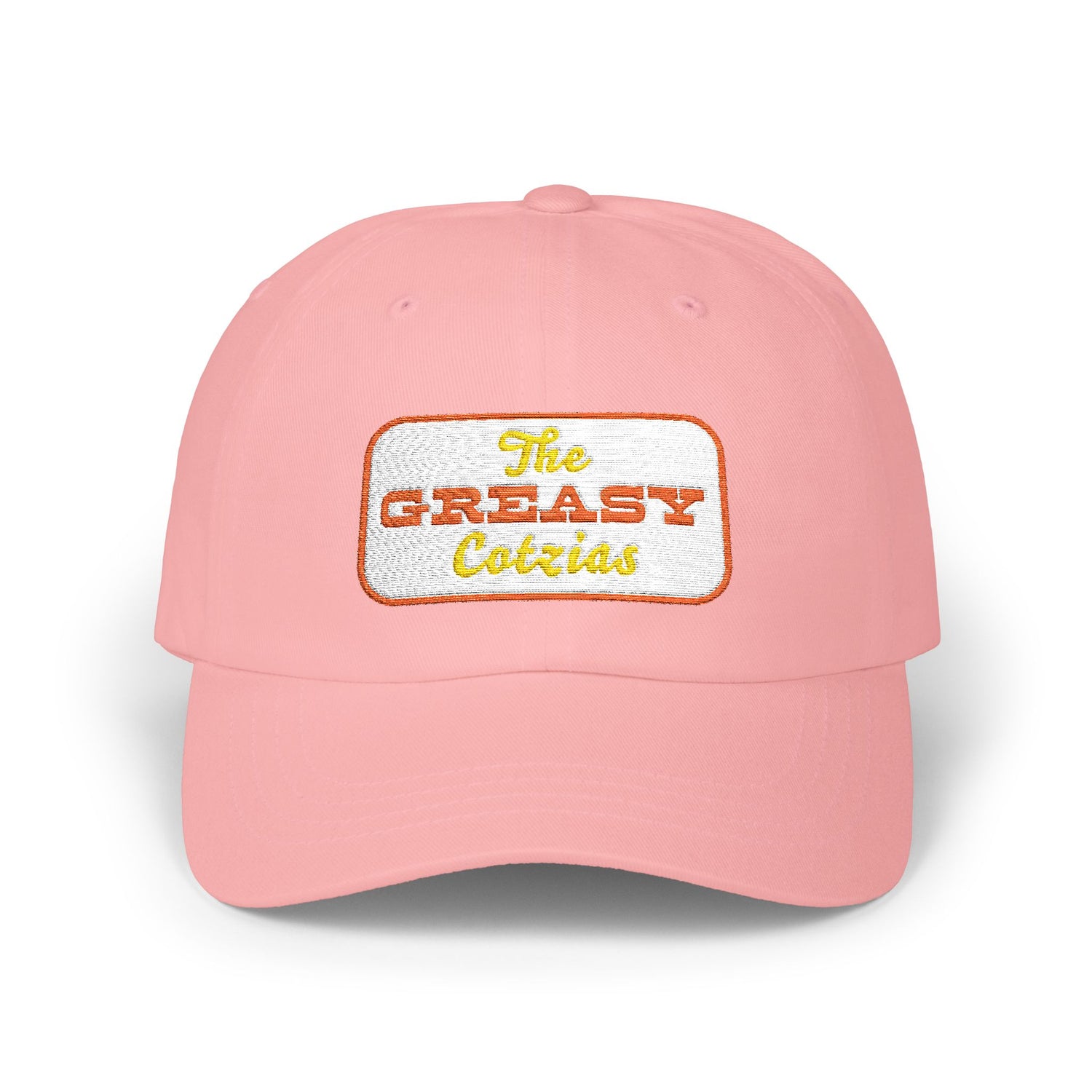 The Greasy Cotzias Baseball Hat | Orange Yellow Logo
