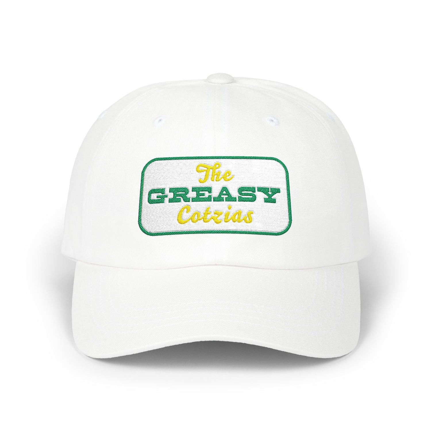 The Greasy Cotzias Baseball Hat | Green Yellow Logo