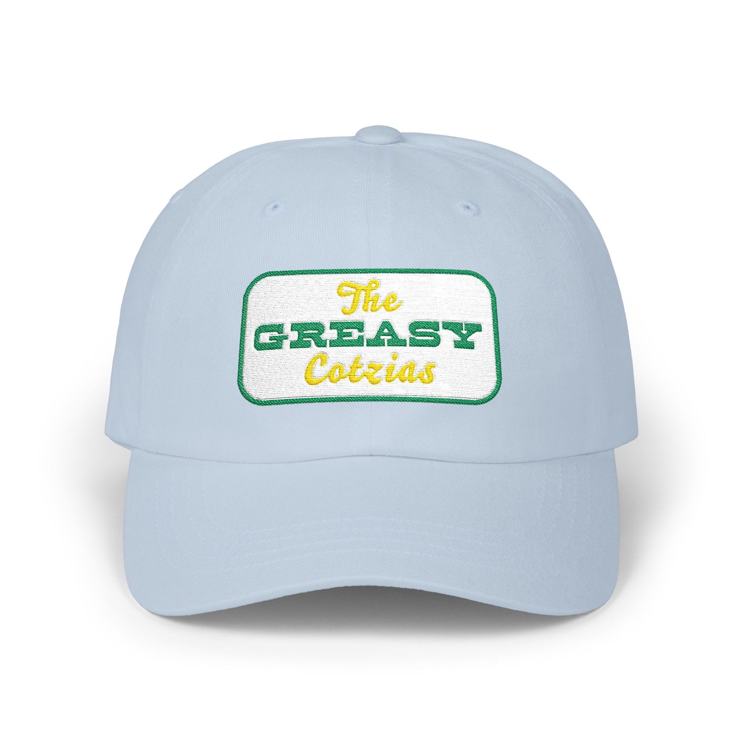 The Greasy Cotzias Baseball Hat | Green Yellow Logo