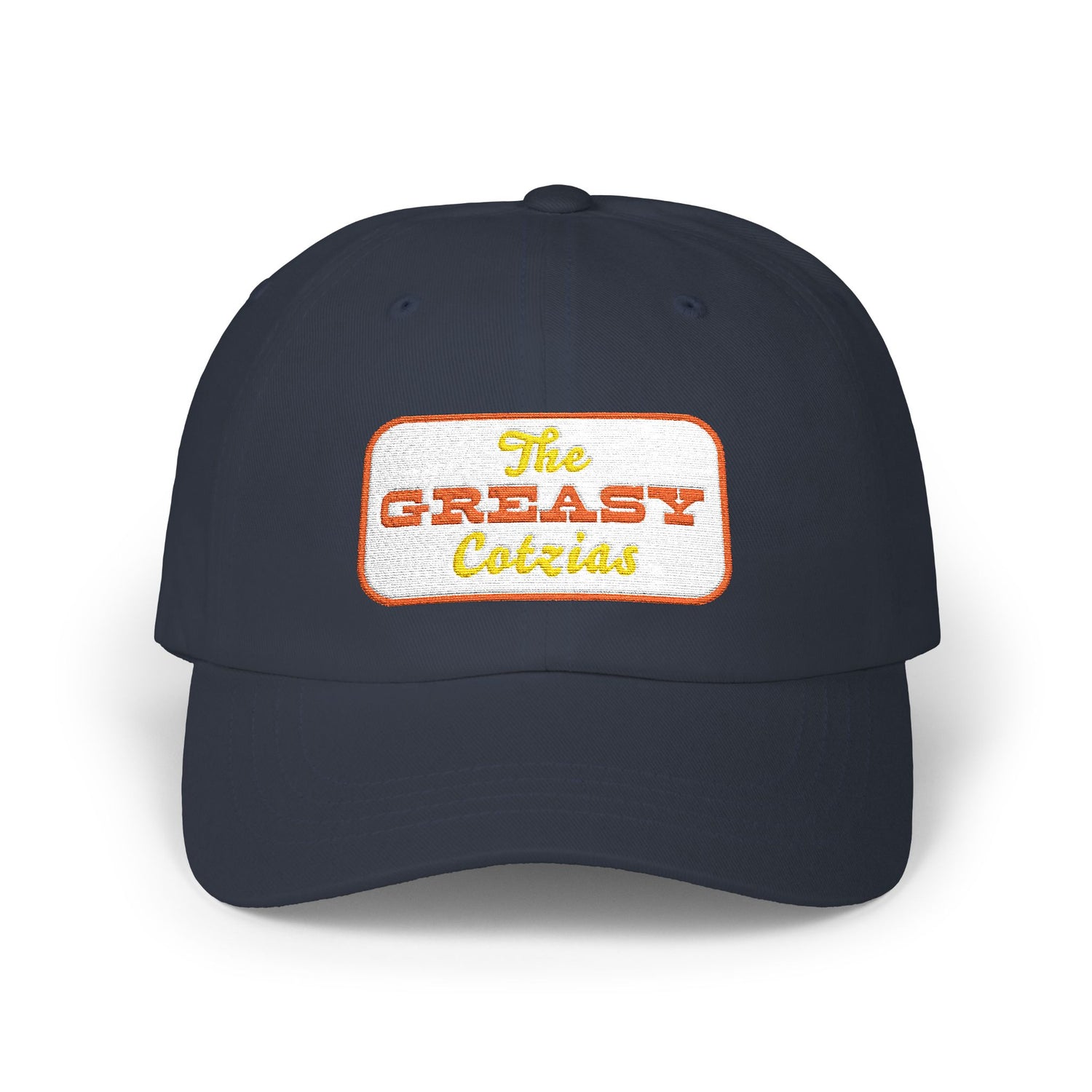 The Greasy Cotzias Baseball Hat | Orange Yellow Logo