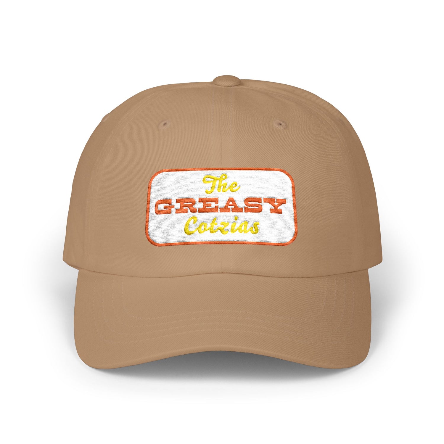 The Greasy Cotzias Baseball Hat | Orange Yellow Logo