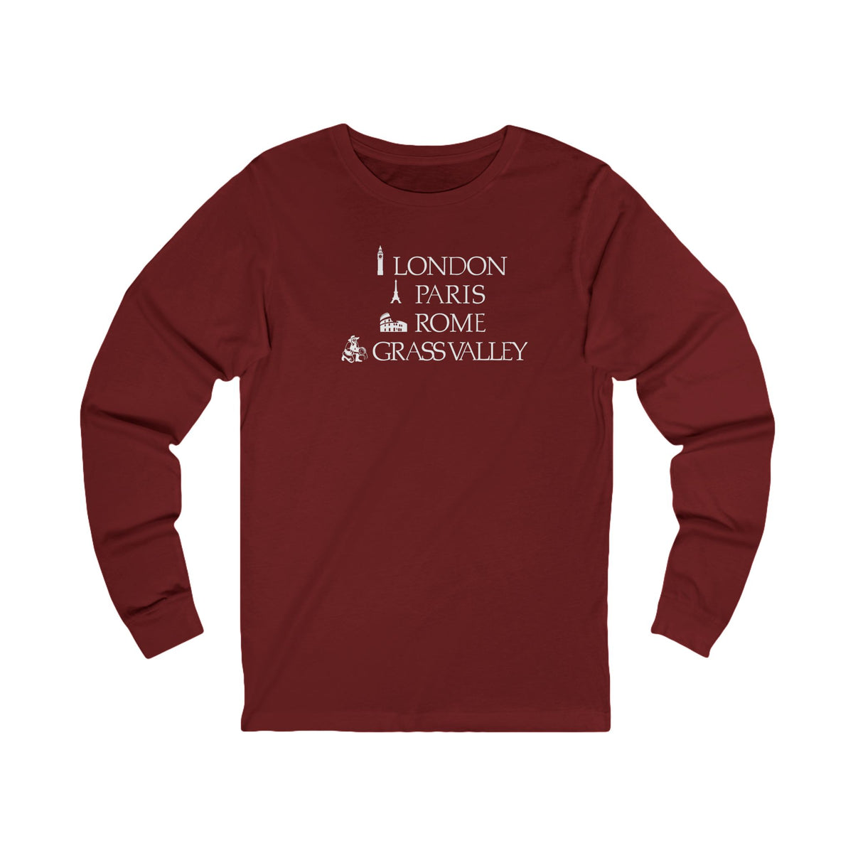 London Paris Rome Grass Valley Long Sleeve Tee