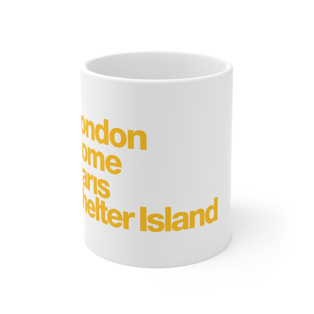 Shelter Island Mug • Yellow on White